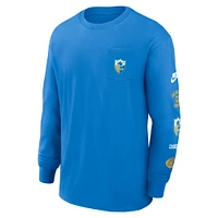 Men's Nike Powder Blue Los Angeles Chargers Rewind Heavy Max 90 Pocket Long Sleeve T-Shirt