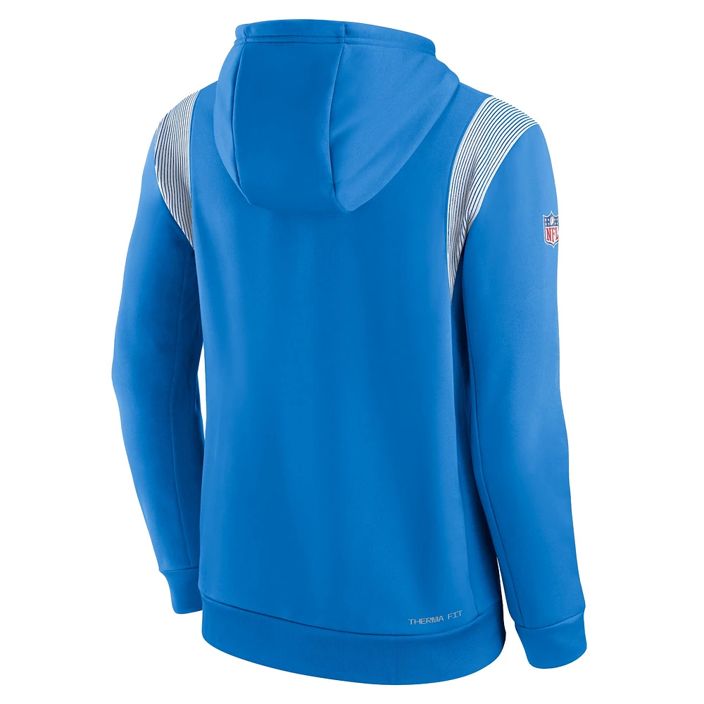 Men's Nike Powder Blue Los Angeles Chargers Sideline Athletic Stack Performance Pullover Hoodie