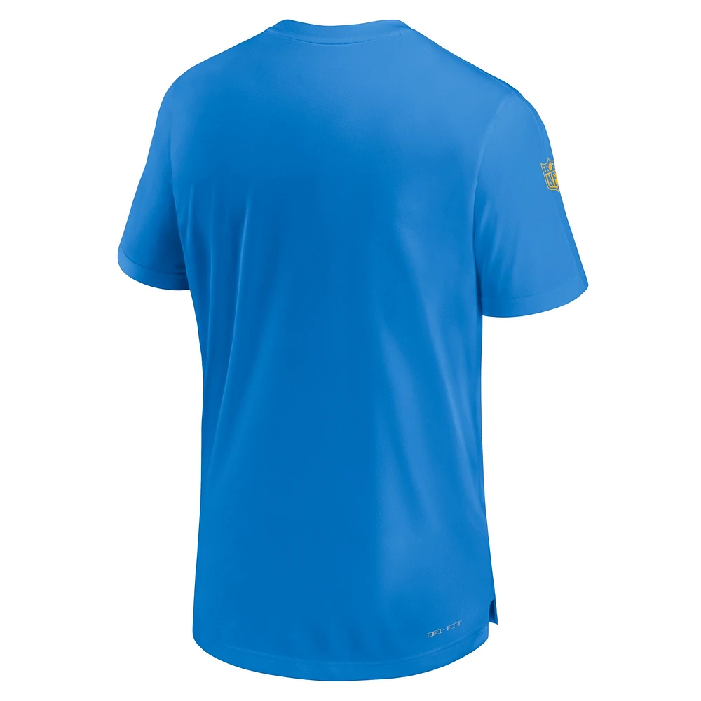 T-shirt Nike bleu poudré Los Angeles Chargers Sideline Coach Performance pour homme