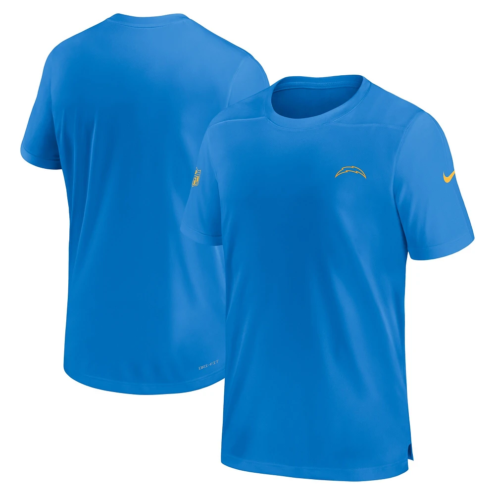 T-shirt Nike bleu poudré Los Angeles Chargers Sideline Coach Performance pour homme