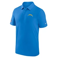 Polo de performance Nike pour hommes, bleu poudre, Los Angeles Chargers Sideline Coaches