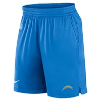 Short Nike Los Angeles Chargers Sideline Performance pour homme, bleu poudré