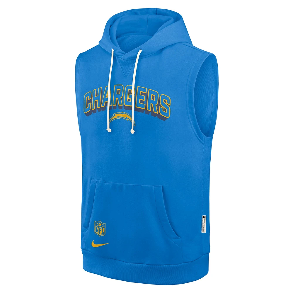 Men's Nike Powder Blue Los Angeles Chargers Sideline Performance Sleeveless Pullover Hoodie