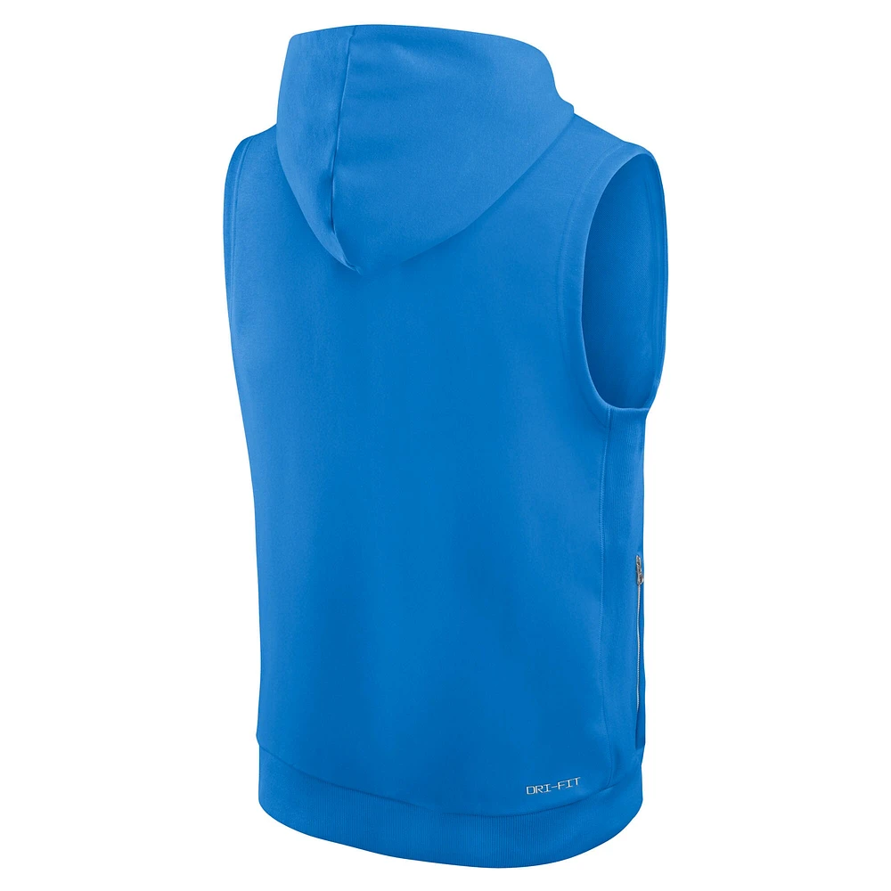 Men's Nike Powder Blue Los Angeles Chargers Sideline Performance Sleeveless Pullover Hoodie