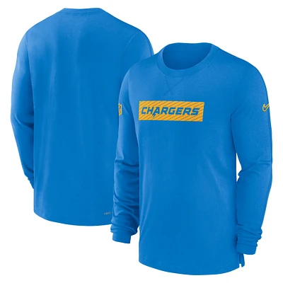 T-shirt à manches longues Nike Powder Blue Los Angeles Chargers Sideline Player Performance pour homme