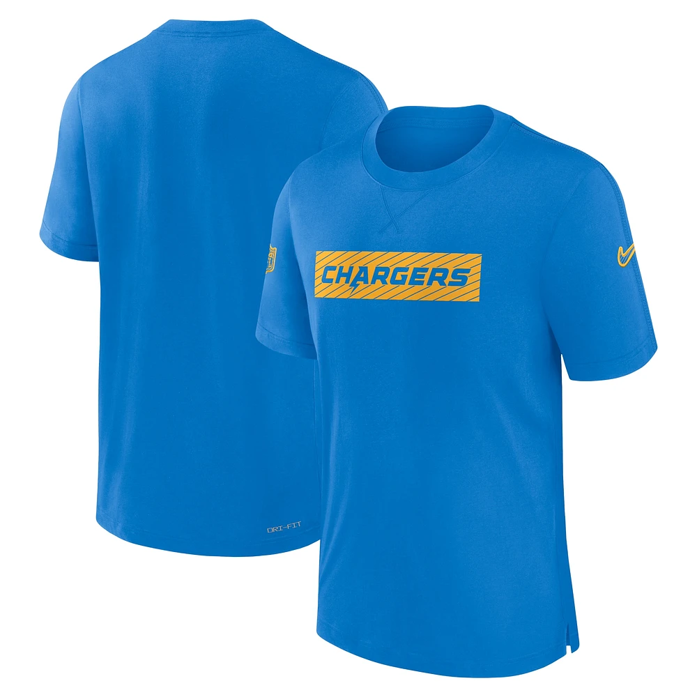 T-shirt Nike Powder Blue Los Angeles Chargers Sideline Player Performance pour homme