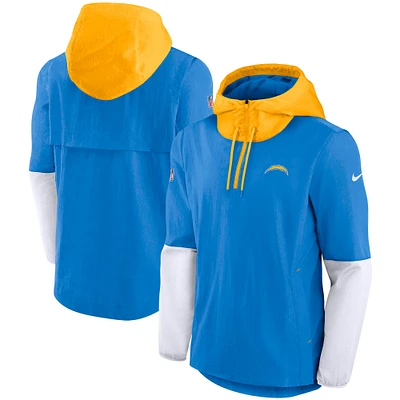 Blouson à fermeture éclair quart de touche Nike Los Angeles Chargers Sideline Player pour homme, bleu poudré