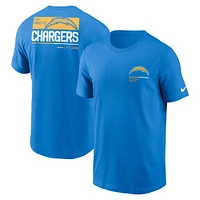 T-shirt Nike Los Angeles Chargers Team Incline bleu poudré pour homme