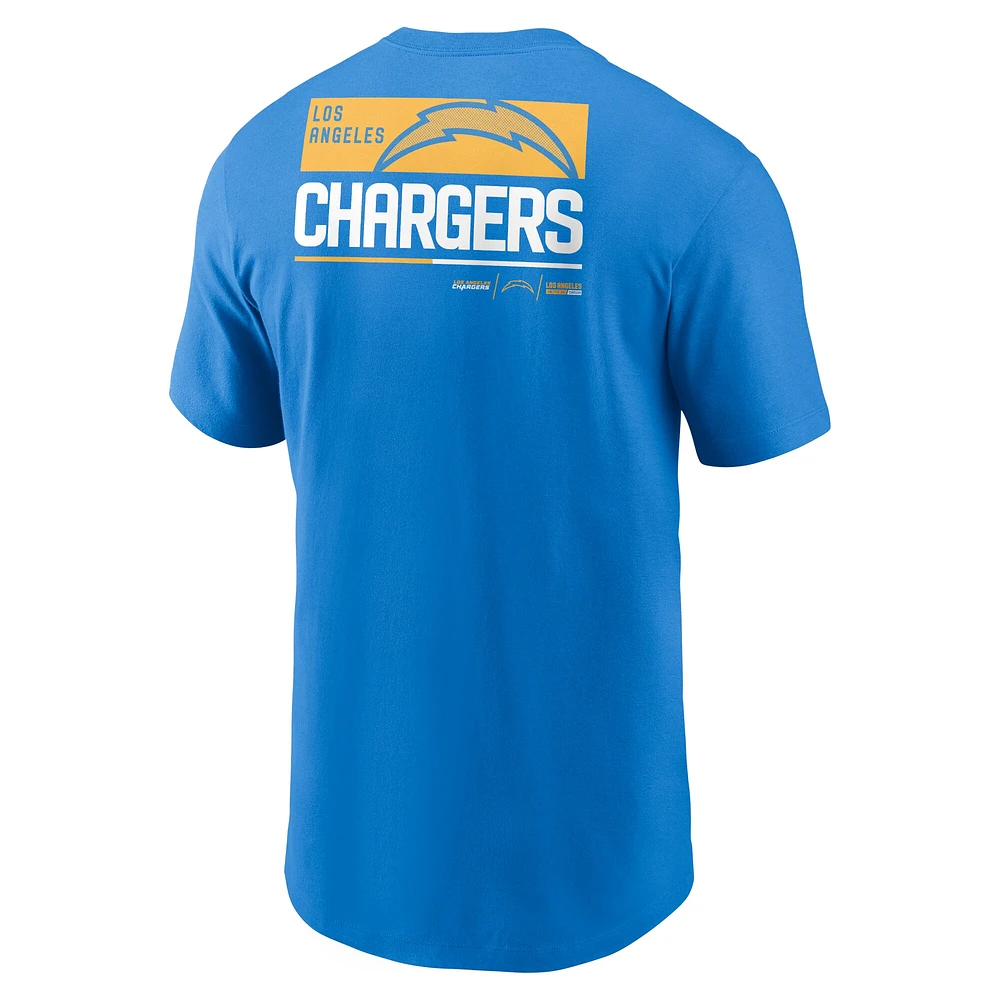 T-shirt Nike Los Angeles Chargers Team Incline bleu poudré pour homme