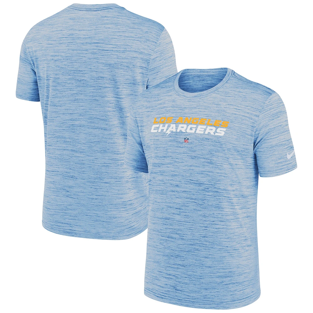 T-shirt Performance Velocity Sideline Team des Los Angeles Chargers Nike Powder Blue pour homme