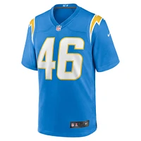 Maillot de match l'équipe des Chargers Los Angeles Nike bleu poudré pour homme