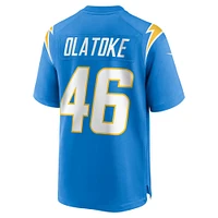 Maillot de match l'équipe des Chargers Los Angeles Nike bleu poudré pour homme