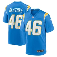 Maillot de match l'équipe des Chargers Los Angeles Nike bleu poudré pour homme