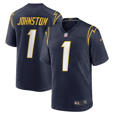 Maillot de match alternatif Nike Quentin Johnston pour hommes, bleu marine, Los Angeles Chargers