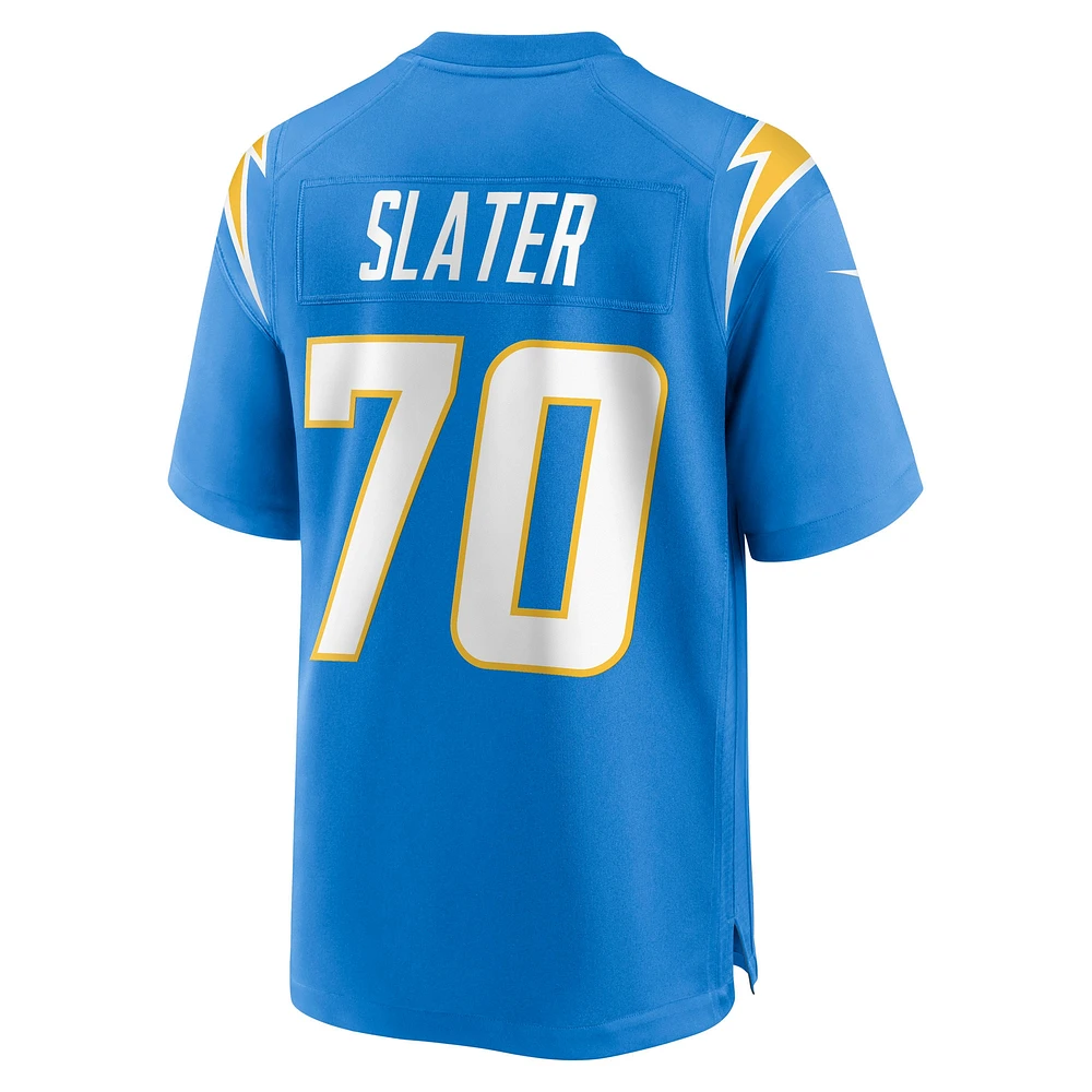 Maillot de match Nike Rashawn Slater pour hommes, bleu poudre, Los Angeles Chargers