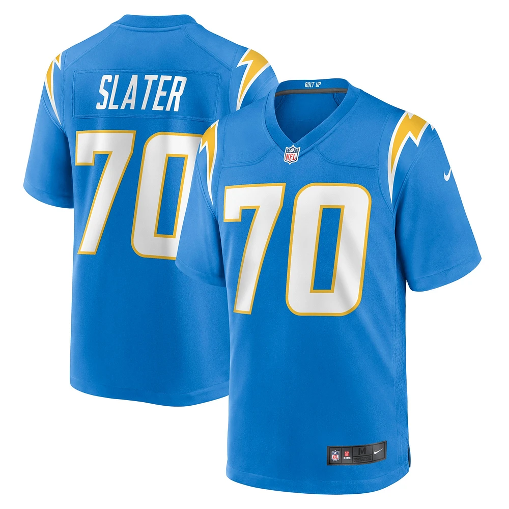 Maillot de match Nike Rashawn Slater pour hommes, bleu poudre, Los Angeles Chargers