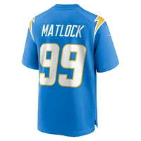 Men's Nike Scott Matlock Powder Blue Los Angeles Chargers Team Game Jersey