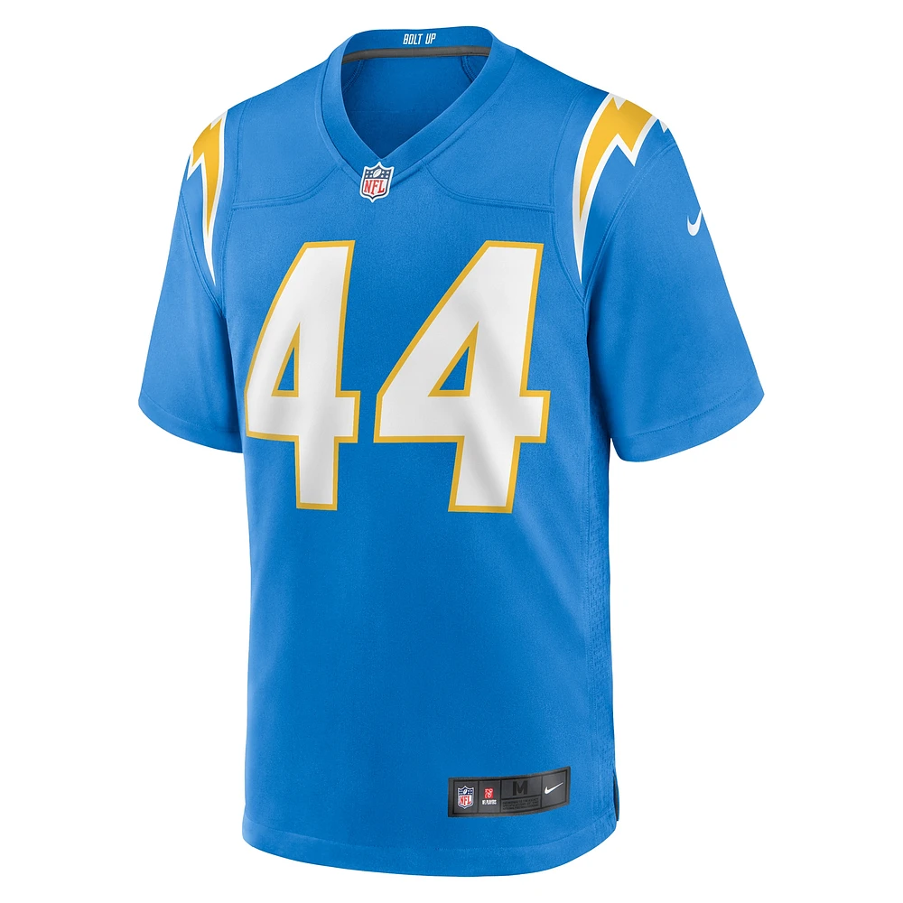 Maillot de jeu d'équipe Nike Scott Matlock bleu poudre pour homme des Los Angeles Chargers