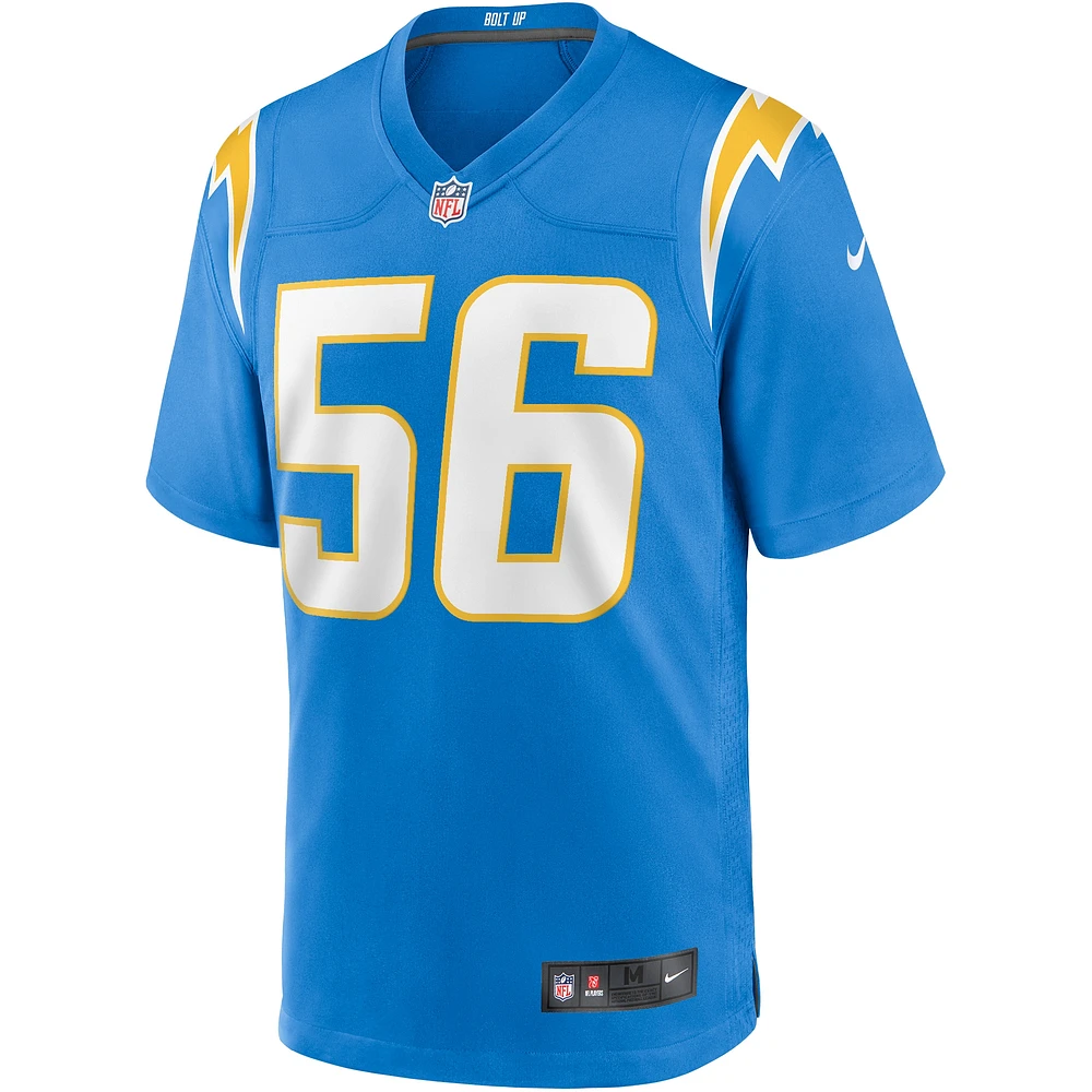 Maillot de joueur retraité du match des Chargers Los Angeles Nike Shawne Merriman pour homme, bleu poudre