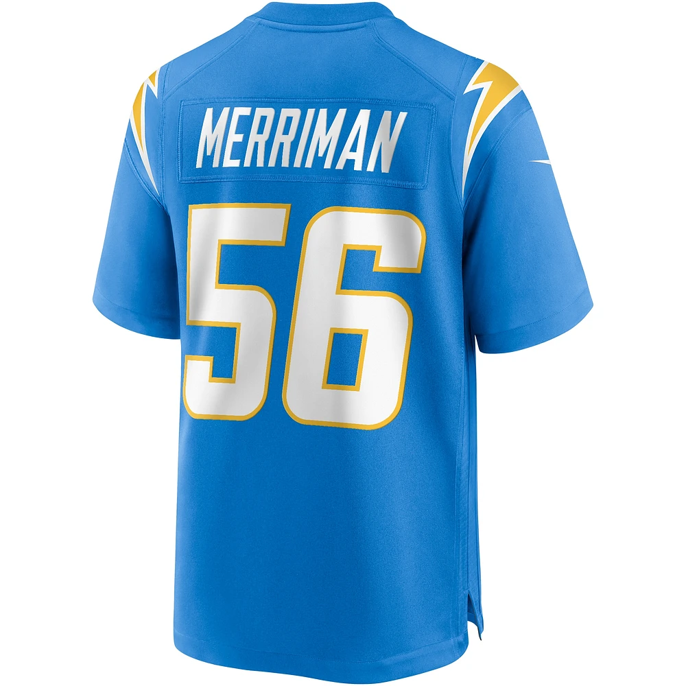 Maillot de joueur retraité du match des Chargers Los Angeles Nike Shawne Merriman pour homme, bleu poudre