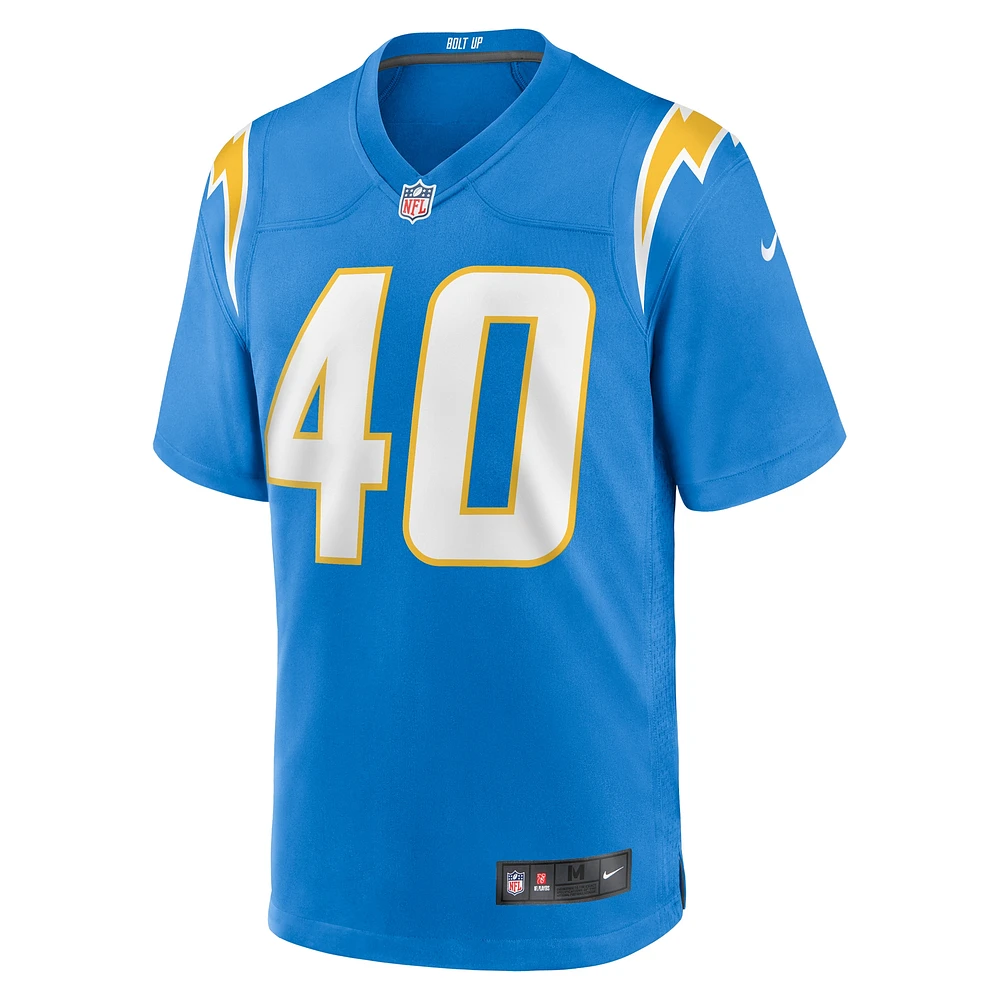 Maillot de match Nike Stephen Anderson des Chargers Los Angeles pour homme, bleu poudre