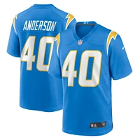 Maillot de match Nike Stephen Anderson des Chargers Los Angeles pour homme, bleu poudre