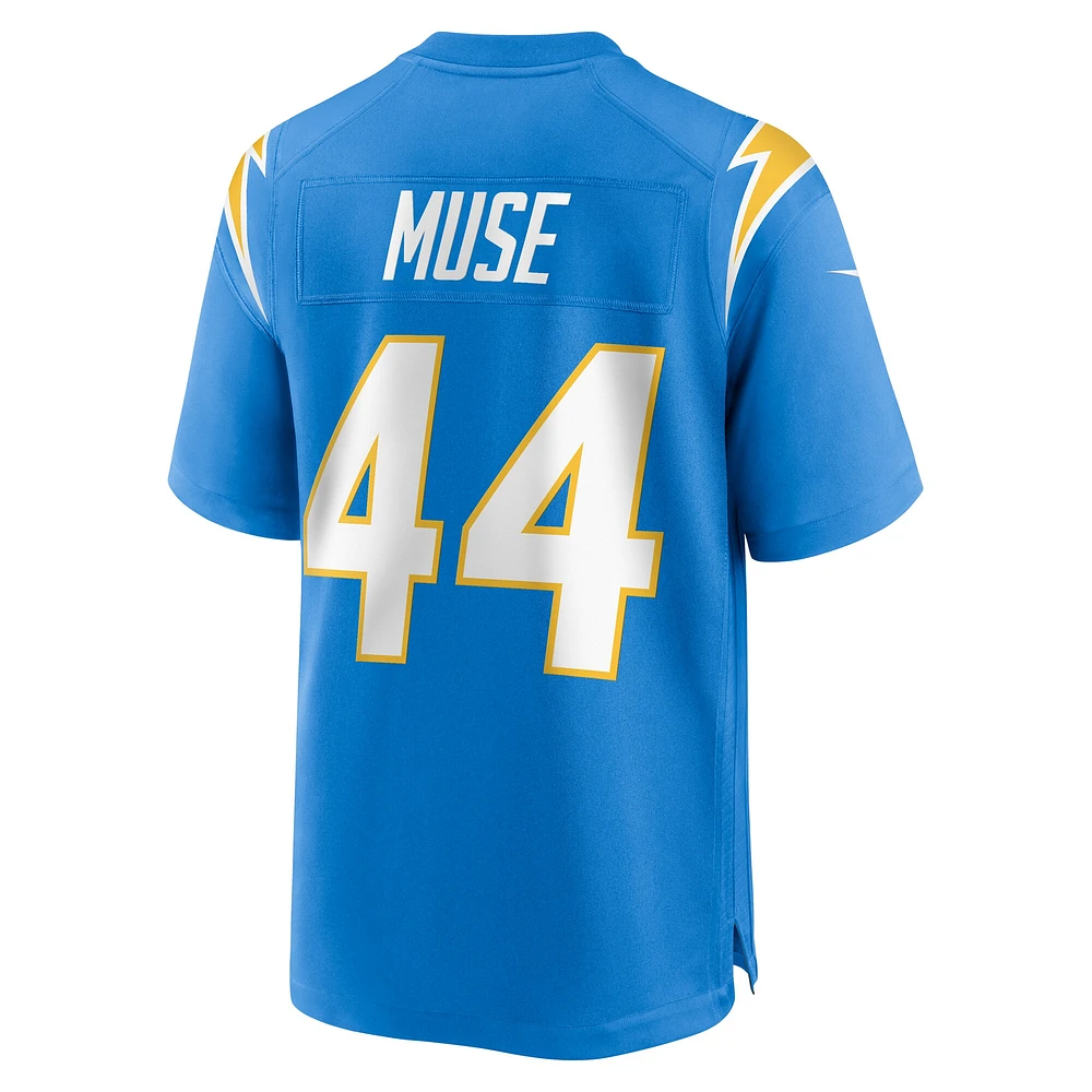 Maillot de match l'équipe des Chargers Los Angeles Nike Tanner Muse pour homme, bleu poudre