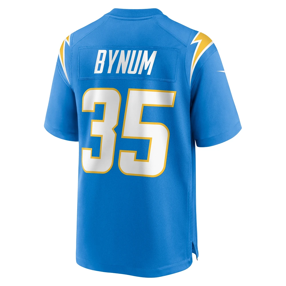 Maillot de match l'équipe Nike Terrell Bynum pour hommes, bleu poudre des Chargers Los Angeles