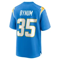 Maillot de match l'équipe Nike Terrell Bynum pour hommes, bleu poudre des Chargers Los Angeles