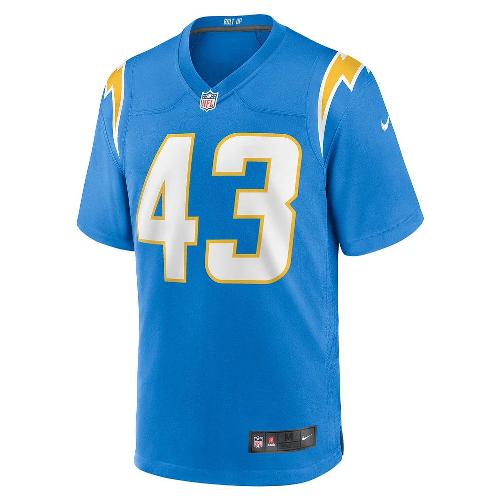 Maillot de match Nike Troy Dye Powder Blue Los Angeles Chargers pour homme