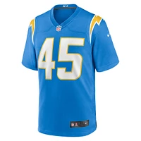 Maillot de match d'équipe des Los Angeles Chargers Nike Tuli Tuipulotu Powder Blue pour homme