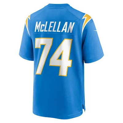 Maillot Nike Tyler McLellan Powder Blue pour homme des Los Angeles Chargers Team Game