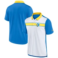 Polo piqué Nike Rewind pour homme, blanc/bleu poudre, Los Angeles Chargers