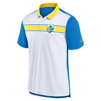 Polo piqué Nike Rewind pour homme, blanc/bleu poudre, Los Angeles Chargers