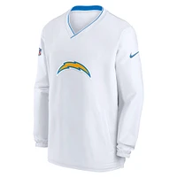 Men's Nike White Los Angeles Chargers 2023/24 Sideline Repel V-Neck Long Sleeve Pullover Windshirt