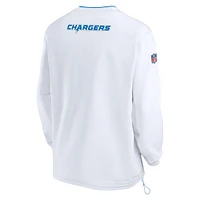 Men's Nike White Los Angeles Chargers 2023/24 Sideline Repel V-Neck Long Sleeve Pullover Windshirt