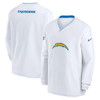 Men's Nike White Los Angeles Chargers 2023/24 Sideline Repel V-Neck Long Sleeve Pullover Windshirt