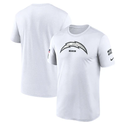 T-shirt Nike Los Angeles Chargers 2024 Salute To Service Legend Performance pour homme Blanc