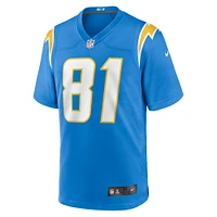 Maillot de match des Chargers Los Angeles Nike Will Dissly pour homme, bleu poudre