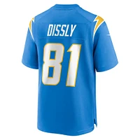 Maillot de match des Chargers Los Angeles Nike Will Dissly pour homme, bleu poudre