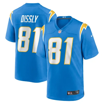 Maillot de match des Chargers Los Angeles Nike Will Dissly pour homme, bleu poudre