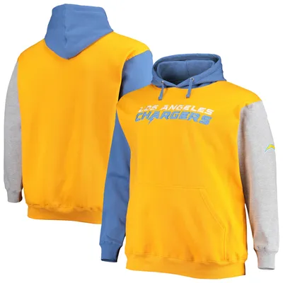 Los Angeles Chargers Big & Tall Pullover Hoodie - Powder Blue/Gold