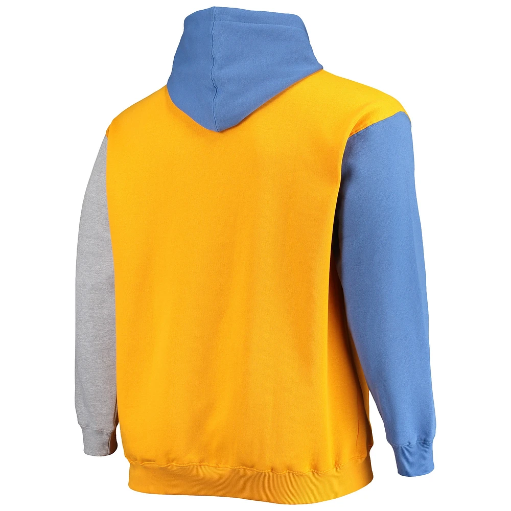 Men's Powder Blue/Gold Los Angeles Chargers Big & Tall Pullover Hoodie