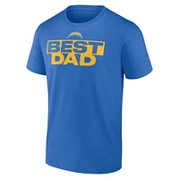 T-shirt bleu poudre pour homme des Chargers de Los Angeles « Meilleur papa »
