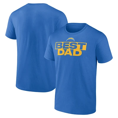 T-shirt bleu poudre pour homme des Chargers de Los Angeles « Meilleur papa »