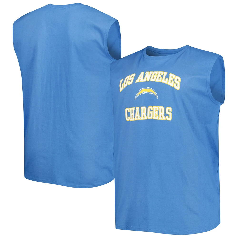 Débardeur Big & Tall Muscle Los Angeles Chargers bleu poudré pour homme