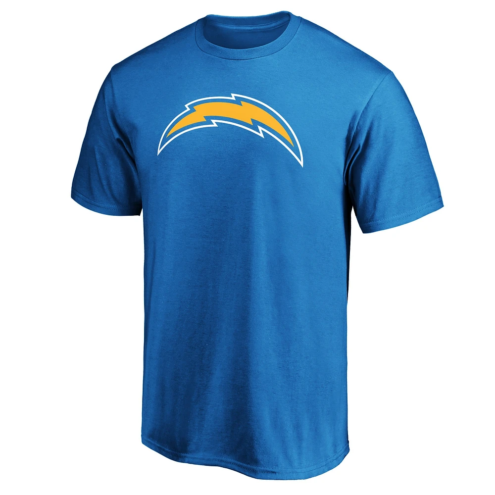 T-shirt bleu poudré avec logo principal de l'équipe des Los Angeles Chargers pour hommes