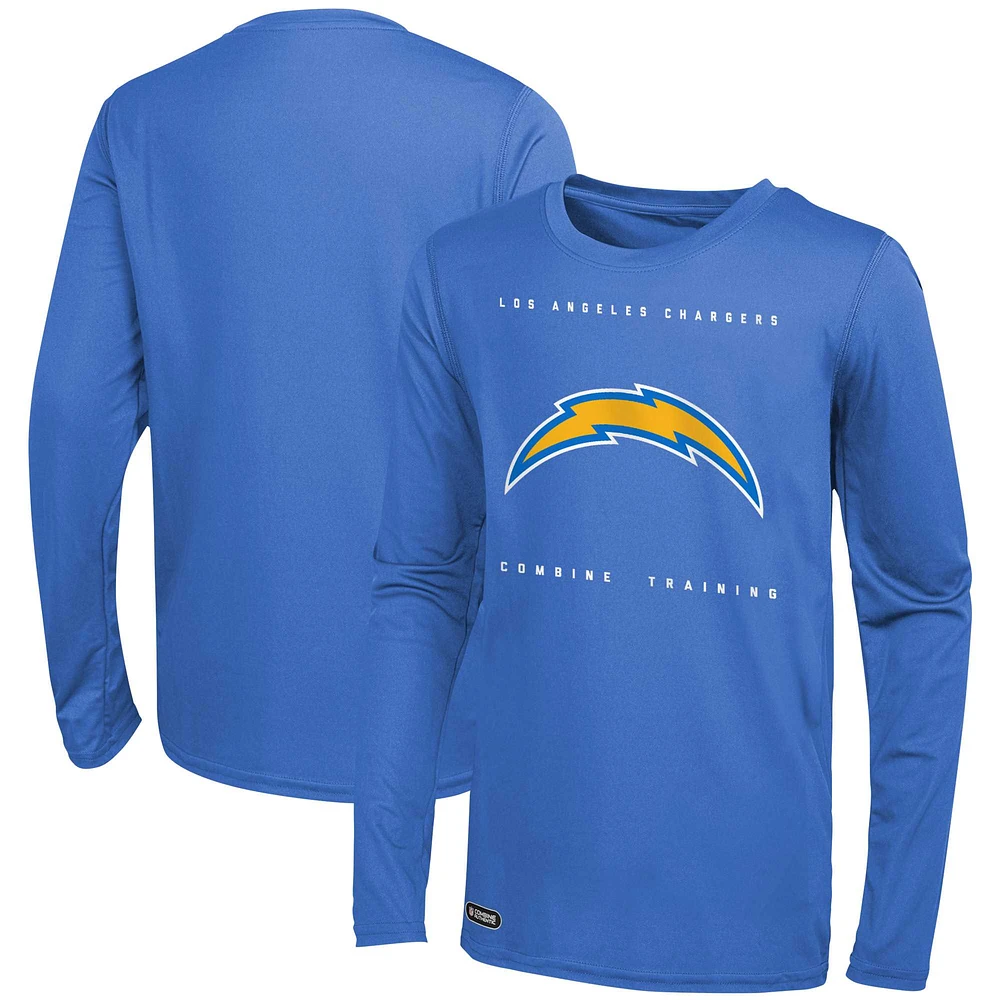 Men's Powder Blue Los Angeles Chargers Side Drill Long Sleeve T-Shirt