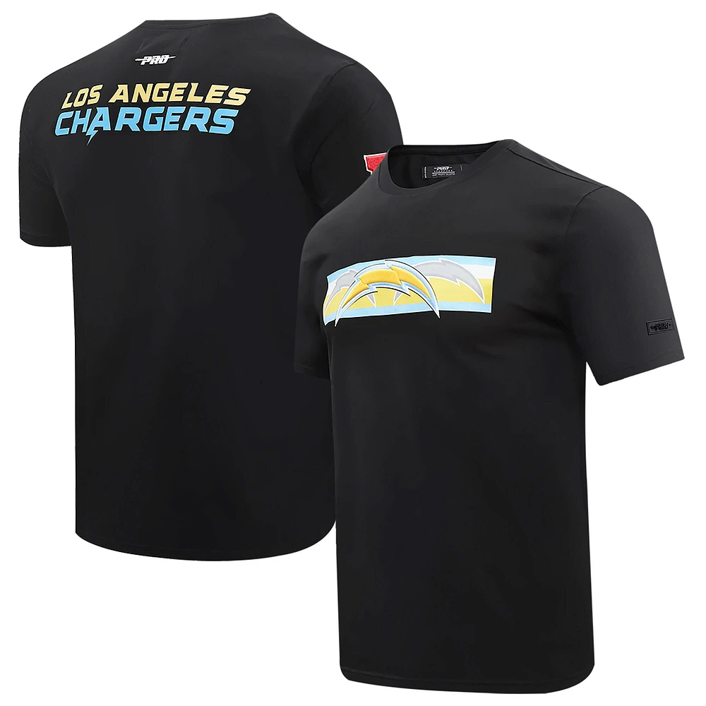 T-shirt rétro Striper Pro Standard noir des Chargers de Los Angeles pour hommes