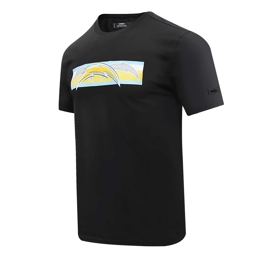 Men's Pro Standard Black Los Angeles Chargers Retro Striper T-Shirt